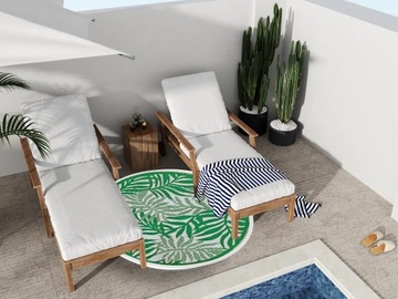 КРУГЛЫЙ САДОВЫЙ КОВРИК ДЛЯ ТЕРРАСЫ, БАЛКОНА 120 СМ