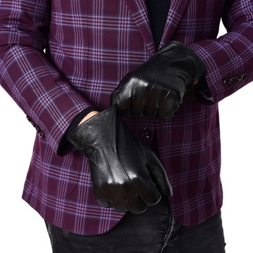 КОЖАНЫЕ ПЕРЧАТКИ МУЖСКИЕ, ЧЕРНЫЕ