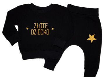 Dres ZŁOTE DZIECKO bluza + spodnie baggy 80