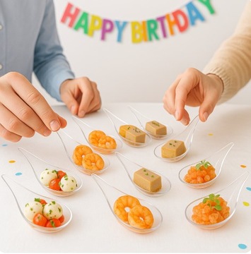 Łyżki azjatyckie bezbarwne REUSE na przystawki, desery Finger Food 50szt