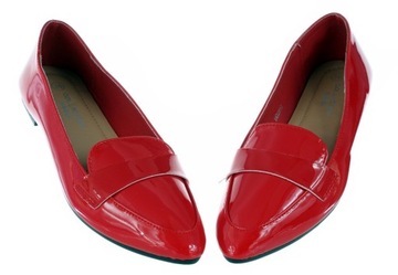 LAKIERKI BALERINY CZERWONE ELEGANCKIE BUTY DAMSKIE 6357 roz. 36
