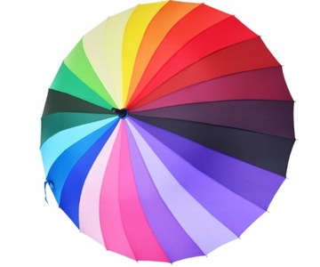 PARASOL DUŻY TĘCZOWY PARASOLKA 105CM WYTRZYMAŁY