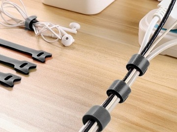 TAŚMA RZEP ORGANIZER KABLI OPASKA DO SPINANIA ZACISKOWA 15cm CZARNY 100 szt