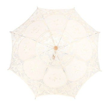 Beżowy Parasol Vintage Ślubny na Zdjęcia Akcesoria Imprezowe