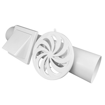 Комплект сквозной вентиляции: решетка + труба + воздуховыпускное отверстие fi100