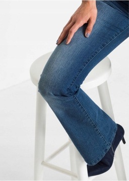 BOOTCUT NIEBIESKIE SZEROKIE 48 1N1B33 BONPRIX JEANSY