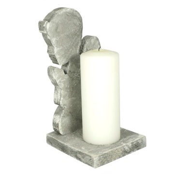 Drewniana statuetka ozdoba na pomnik anioł 41 cm