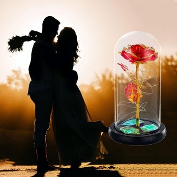 ВЕЧНАЯ РОЗА В СТЕКЛЕ СВЕТЯЩАЯСЯ СВЕТОДИОДНАЯ ПОДАРОЧНАЯ КОРОБКА НА ДЕНЬ ВАЛЕНТИНА, ДЕНЬ МАТЕРИ