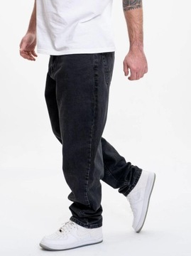 SZEROKIE Spodnie Jeansowe MĘSKIE BAGGY Sprane Czarne Jigga Wear Icon 2XL