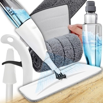 MOP PŁASKI ZE SPRYSKIWACZEM DŁUGI 125cm 350ml + 1 WKŁAD MIKROFIBRA