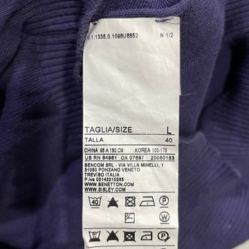 BENETTON Sweter Kardigan Guziki Fiolet L