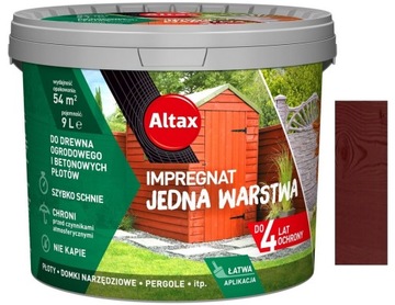 ALTAX IMPREGNAT JEDNA WARSTWA DO DREWNA OGRODOWEGO ORZECH 9L
