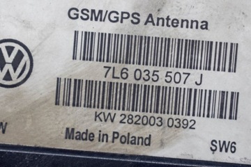 VOLKSWAGEN TOUAREG 7L GPS MODUL ANTÉNY GSM 7L6035507J 2004