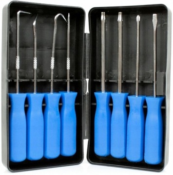 НАБОР КРЮЧКОВ ДЛЯ УПЛОТНИТЕЛЬНЫХ КОЛЬЦ, 8 ЭЛЕМЕНТОВ.