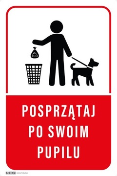 Tabliczka PCV posprzątaj po swoim pupilu 20x30