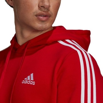 BLUZA MĘSKA ADIDAS ESSENTIALS KANGURKA CZERWONA rozmiar S