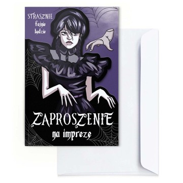 Zaproszenie na urodziny Wednesday dzieci i dorośli