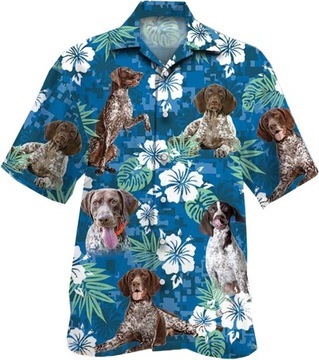 Dog Lovers Hawaiian Shirts for Men - Tropical Summer Button Down Mens