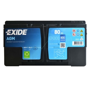 EXIDE EK800 80AH 800A AGM СТАРТ-СТОП