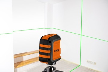 NEO LASER KRZYŻOWY POZIOMICA LASEROWA 15m ZIELONY 75-106 ETUI UCHWYT+STATYW