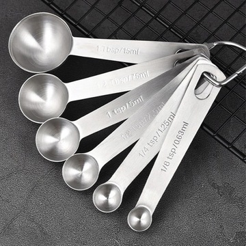 6 шт. Набор мерных ложек с мерной линейкой.