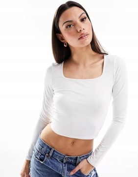 HOLLISTER CROP TOP Z KWADRATOWYM DEKOLTEM M