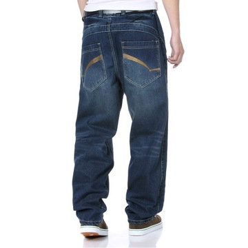 Dżinsy spodnie Męska Streetwear Baggy Jean luźne