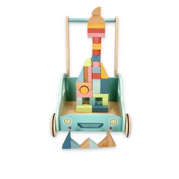 LELIN Деревянная тележка Автомобиль с кубиками