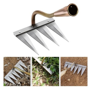 Садовый инструмент для удаления сорняков с 4 зубьями, медь