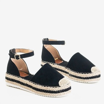 BUTY ESPADRYLE CZARNE -- R -- 38