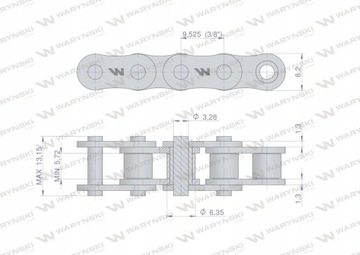Цепь роликовая 06Б-1 (R1 3/8) 5 м