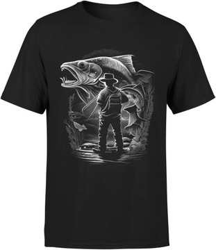 WĘDKARZ KOSZULKA WĘDKARSKA MĘSKA DLA WĘDKARZA RYBY T-SHIRT MĘSKI TSHIRT