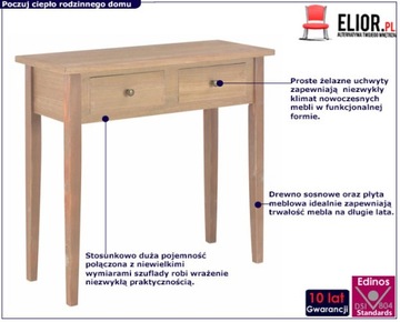 DREWNIANA KONSOLA Z SZUFLADAMI === STOLIK TOALETKA