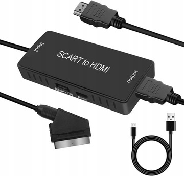 KONWERTER WIDEO SCART NA HDMI, KABEL HD