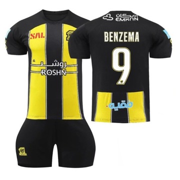 NOWY KOMPLET STRÓJ PIŁKARSKI KOSZULKA AL-ITTIHAD BENZEMA NO.9 DZIECKO