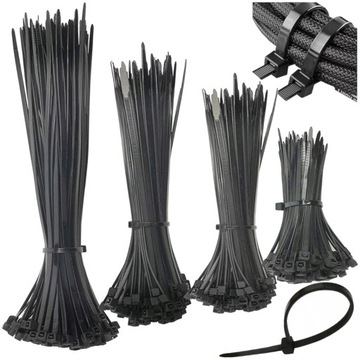 OPASKI ZACISKOWE TRYTYTKI KABLOWE 400 SZT MEGA ZESTAW MOCNE TRYTKI ZIPERKI