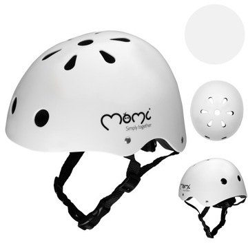KASK DZIECIĘCY ROWER HULAJNOGA - MoMi MIMI BIAŁY MAT - ABS EPS 47-58cm