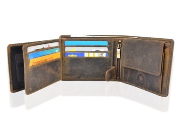 Мужской кожаный кошелек с узором Карп - в подарок