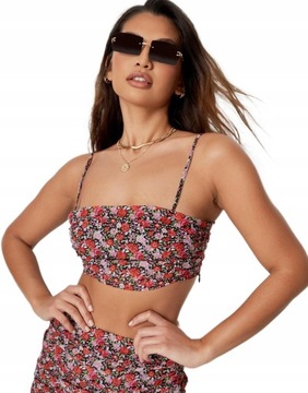 Missguided Petite wrf KWIATY CROP TOP M