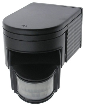 Brilum ścienny czujnik detektor ruchu 180 st. 12 m 8 sek-7 min 1200W czarny