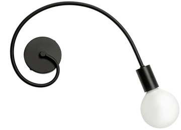 LAMPA ŚCIENNA KINKIET METALOWY CZARNA ASYMETRYCZNA