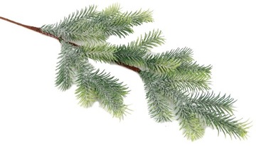 Gałązka świąteczna, sztuczny ŚWIERK SREBRZYSTY z brokatem dł. 67cm