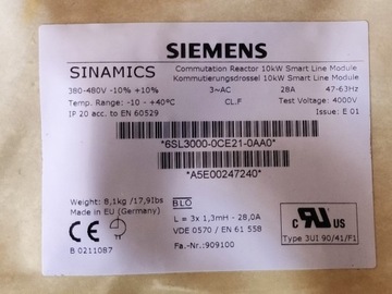 Линейный трансформатор Siemens Sinamics 6SL3000-0CE21-0AA0