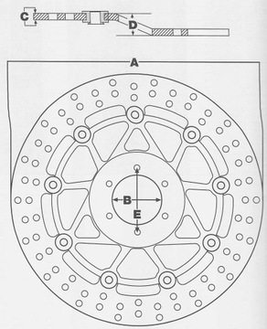 ДИСК ЗАДНИЙ ТОРМОЗНОЙ TRW APRILIA PEGASO 650 01-10