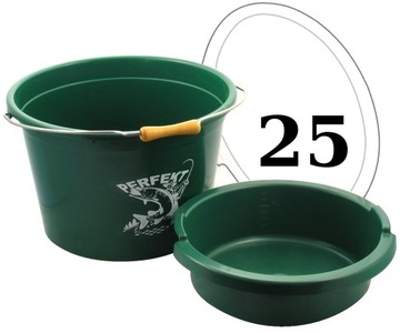WIADRO ZANĘTOWE 25L + MISKA 8L + POKRYWA CLEAR