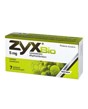 ZYX BIO 5 mg alergia uczulenie 7 tabl.