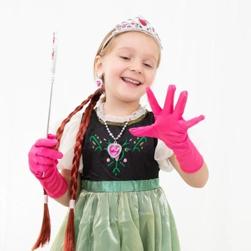 ПРИНЦЕССА АННА Frozen Outfit Перчатки Косы + ЮБКА-ПАЧКА