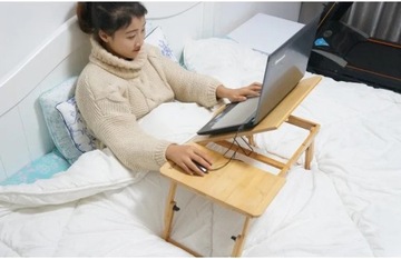 СТОЛИК ДЛЯ НОУТБУКА ДЛЯ КРОВАТИ ПОДСТАВКА ДЛЯ КОМПЬЮТЕРА ДЕРЕВЯННАЯ РЕГУЛИРУЕМАЯ ПОЛКА