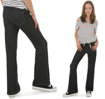 Spodnie jeansowe, DZWONY - 164 CZARNY