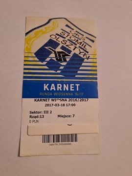 STOMIL OLSZTYN - KARNET WIOSNA 2017